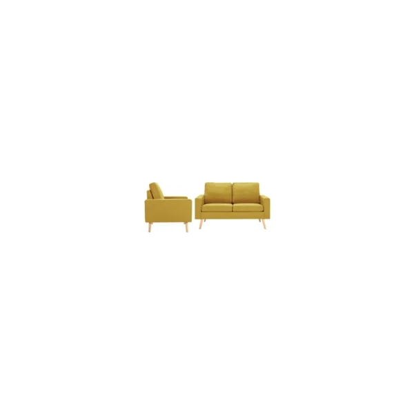 Conjunto 2 de sofás de VIDAXL tela amarillo - Imagen 2