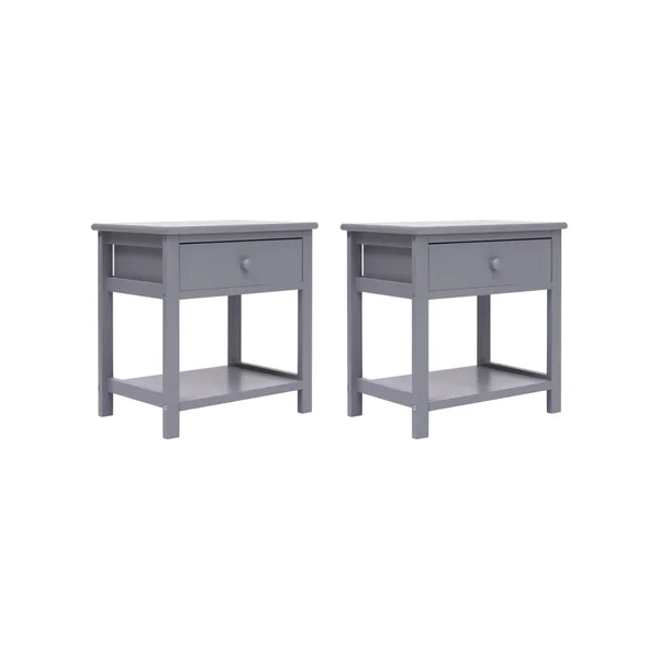 Conjunto 2 Mesita De Noche VIDAXL Gris Madera