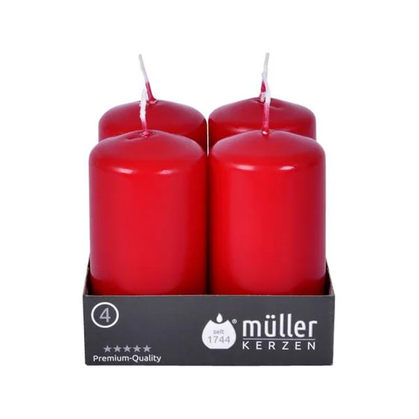 Conjunto 4 Velas Taco Müller 90/48Mm Rojo