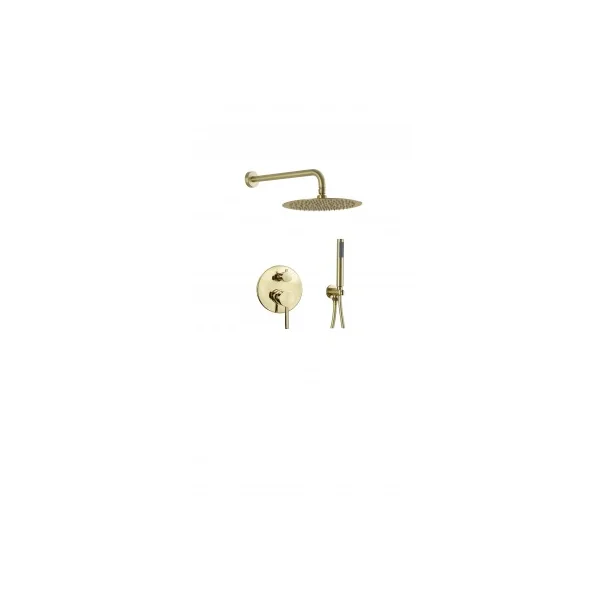 Conjunto de ducha monomando empotrado 2 vías plenum oro