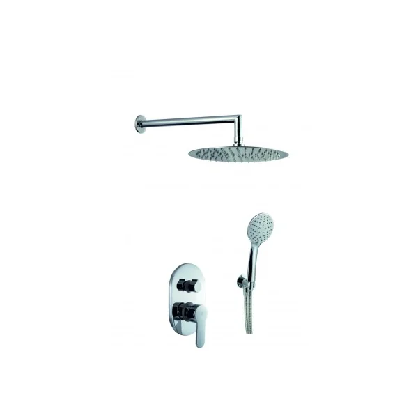 Conjunto de ducha monomando empotrado con distribuidor 2 vías omnia
