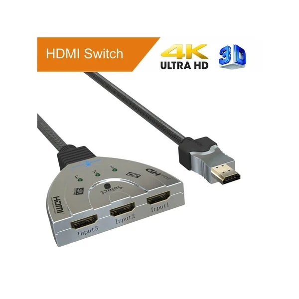 Conmutador Goronya HDMI 3x1 4k 3D