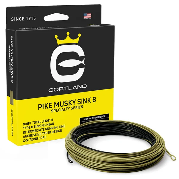 Cortland Pike Musky Línea de mosca Sink8
