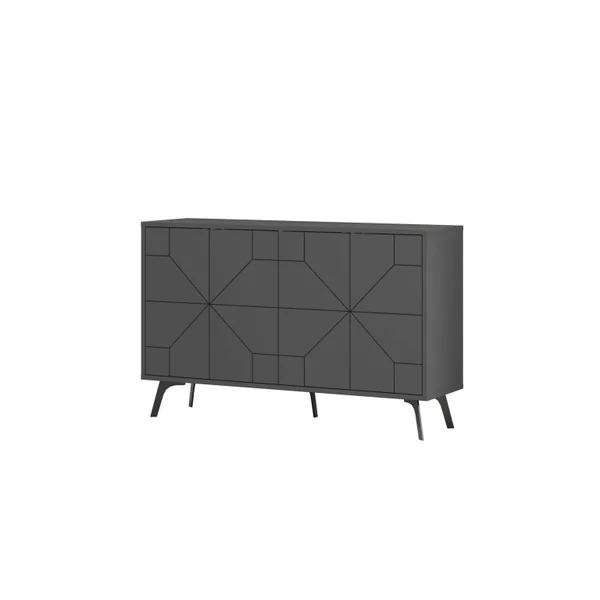 Credenza in legno "Dune" - 123 x 35 x 62 cm - Grigio antracite
