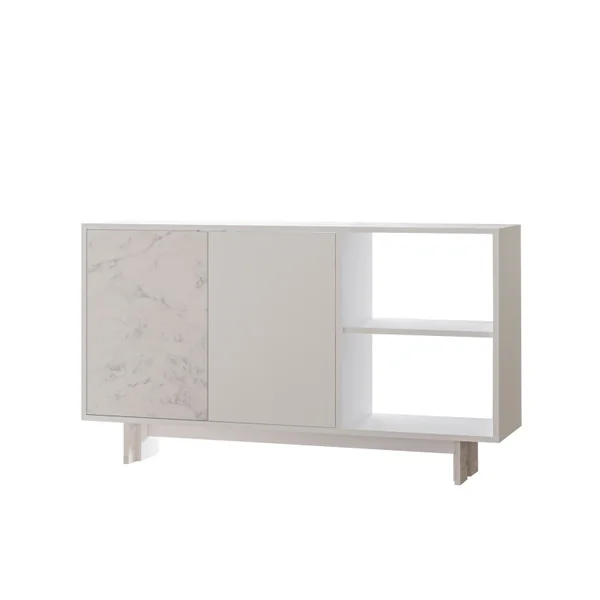 Credenza in legno "Ravello" - 140 x 35 x 80 cm - Bianco