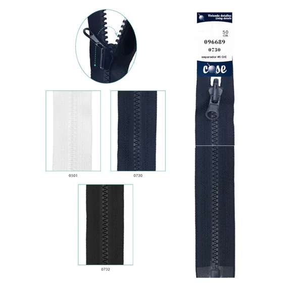 Cremallera con Separador Reversible - Malla Plástica Inyectada