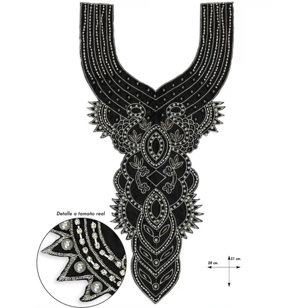 Cuello bordado Pedrería Minori