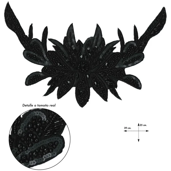 Cuello bordado pedrería Nápoles