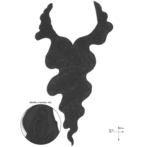 Cuello bordado Pedrería Pesaro