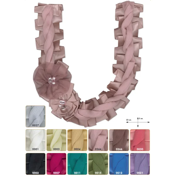 Cuello / cinturilla satén organza piedra Vicenza