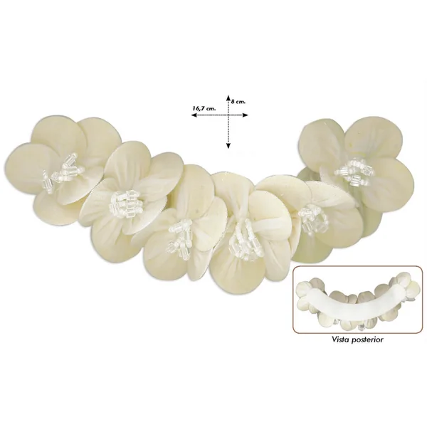 Cuello flor rocalla lino Amalfi