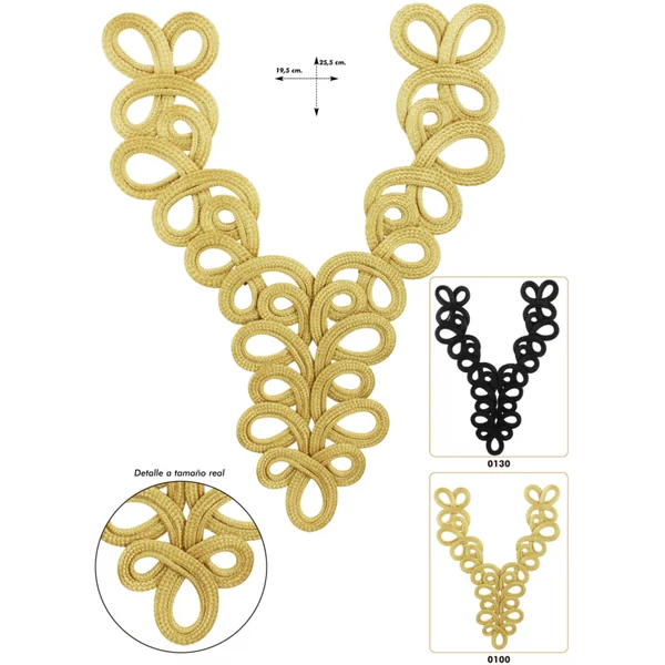 Cuello pasamanería metalizada Atrani