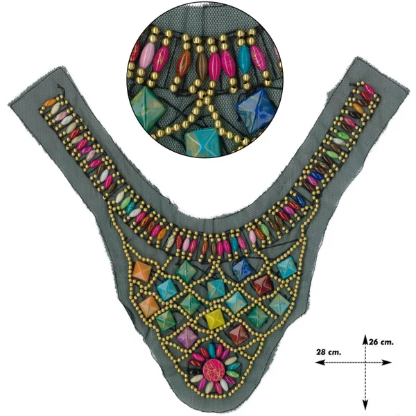 Cuello rocalla multicolor tul