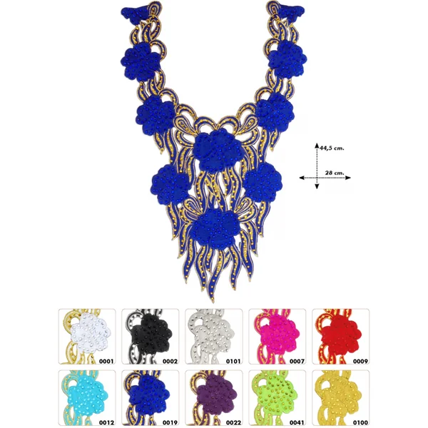 Cuello termoadhesivo strass Emilia Romaña