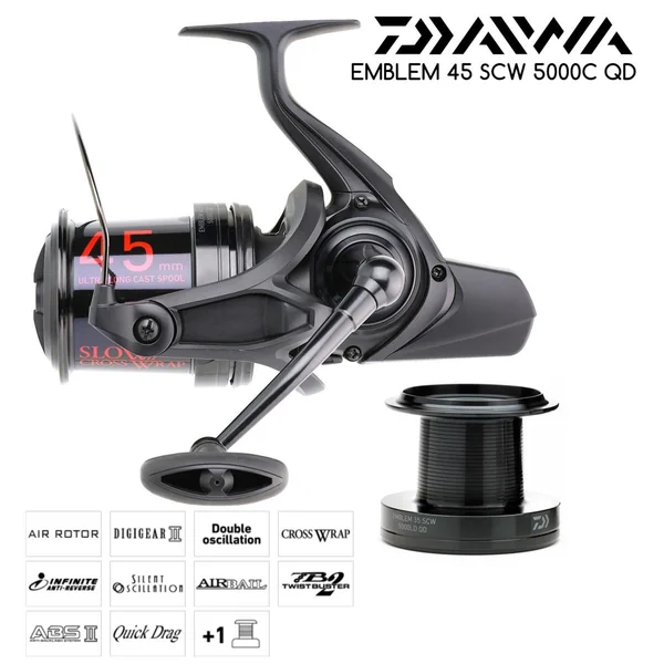 DAIWA EMBLEM 45 SCW QD + Bobina Extra