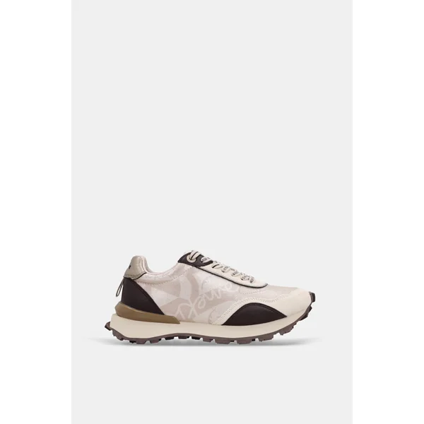 Deportivos beige con detalles en marrón