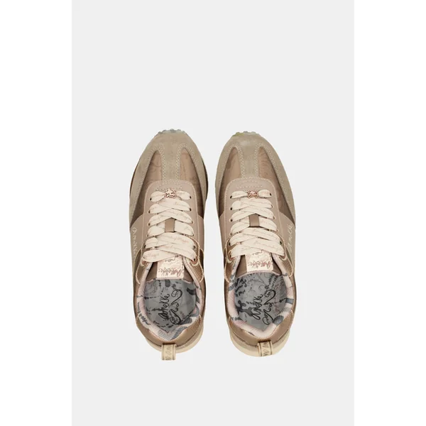 Deportivos beige suela multicolor - Imagen 4