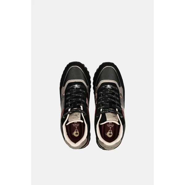 Deportivos plataforma negro estampado - Imagen 3