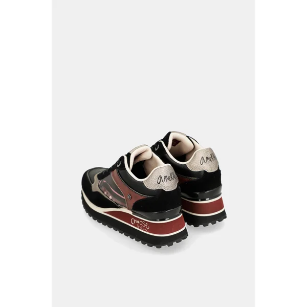 Deportivos plataforma negro estampado - Imagen 4