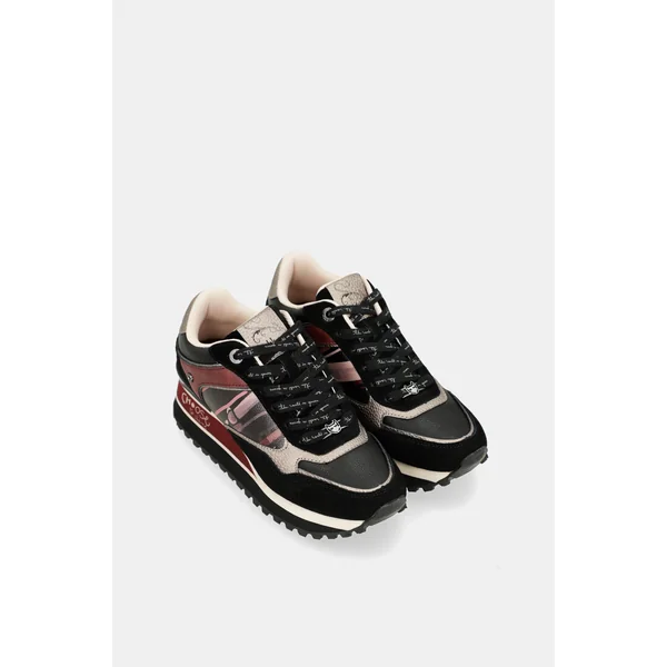 Deportivos plataforma negro estampado - Imagen 5
