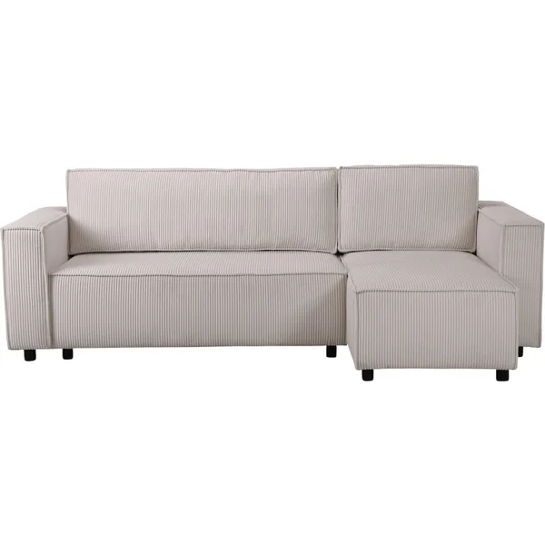 Divano angolare in velluto a coste "Montaigne S" - 3 posti - Beige