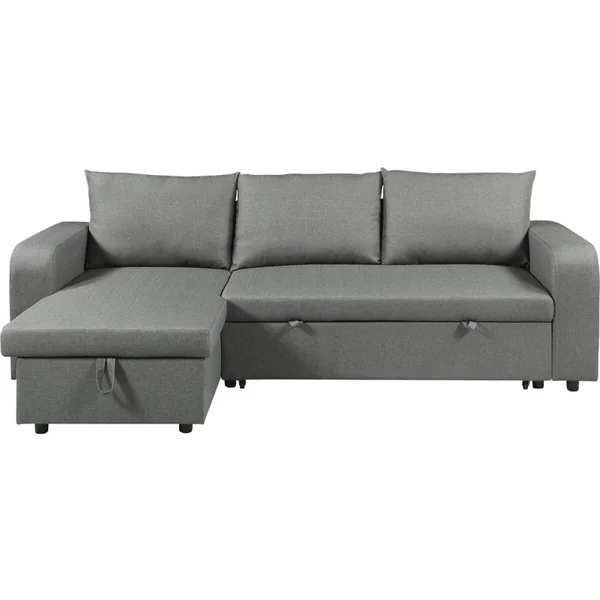 Divano angolare reversibile/convertibile in tessuto "Victor" - 3 posti - Grigio