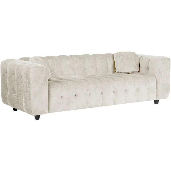 Divano dritto "Vendome" in tessuto ciniglia - 3 posti - Beige