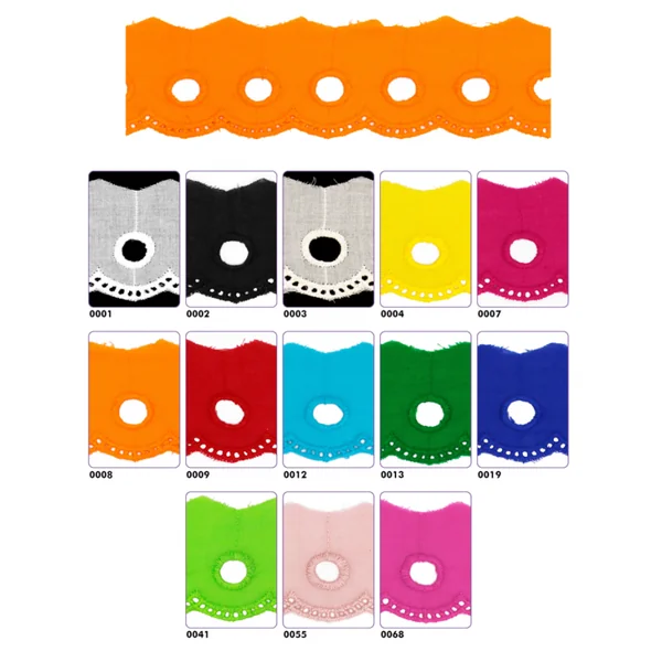 Encaje bordado de algodón 4cm - Imagen 3