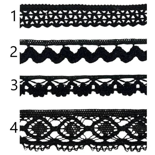 Encaje de guipur negro PC22-6