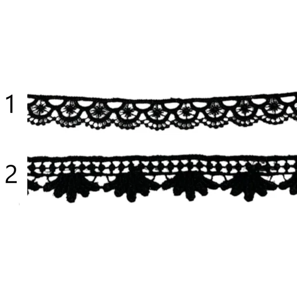 Encaje de guipur negro PC23-4