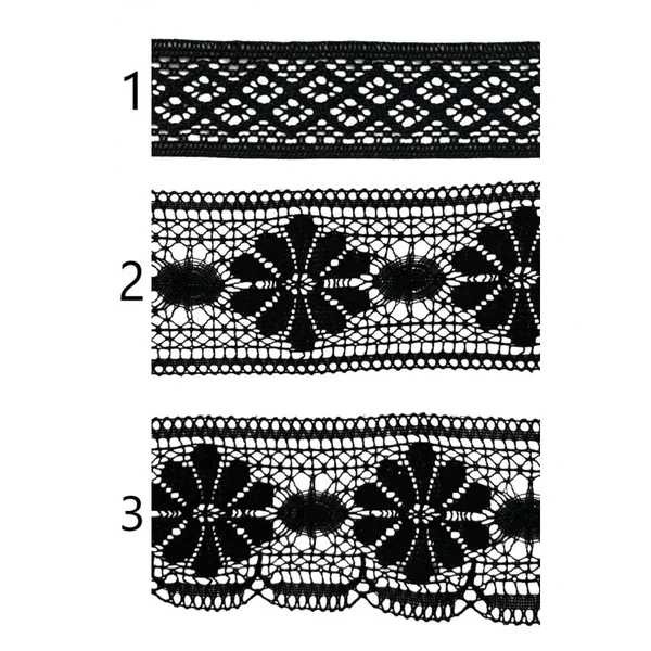 Encaje de hilo negro PC22-5