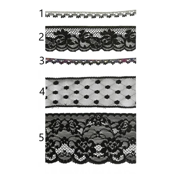 Encaje de hilo y nylon negro PC23-13