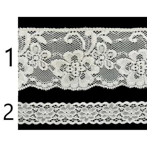 Encaje de nylon Blanco Elástico PC93