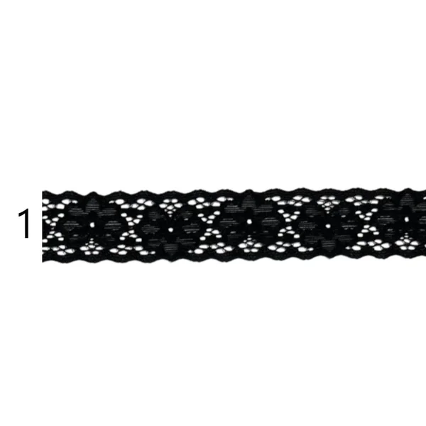 Encaje entredós nylon negro elástico PC57-11