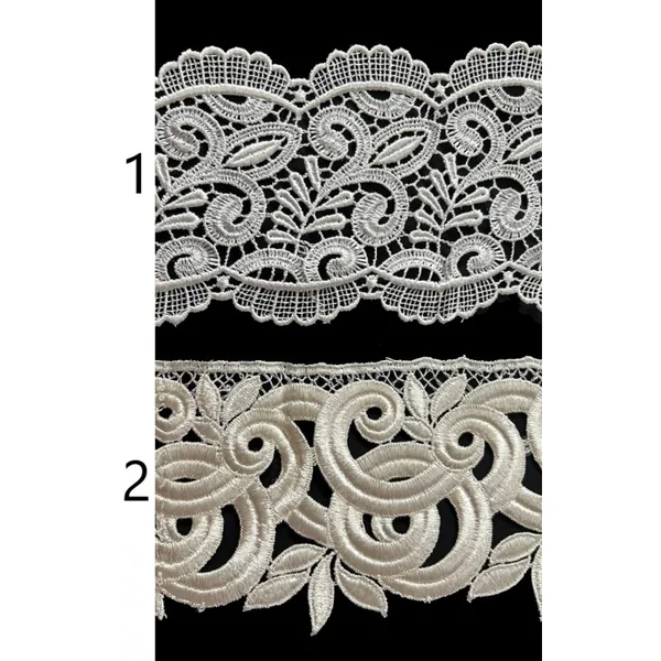 Encaje guipur blanco y beige PC88-3