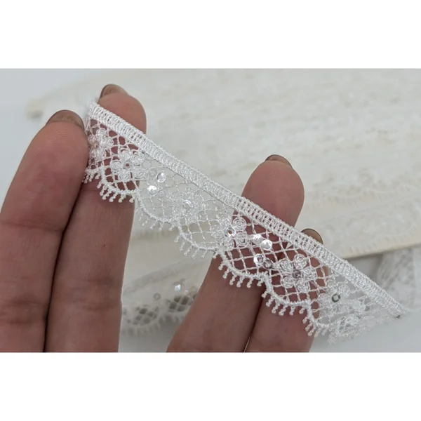 Encaje guipur Florencia lentejuela 1,8cm
