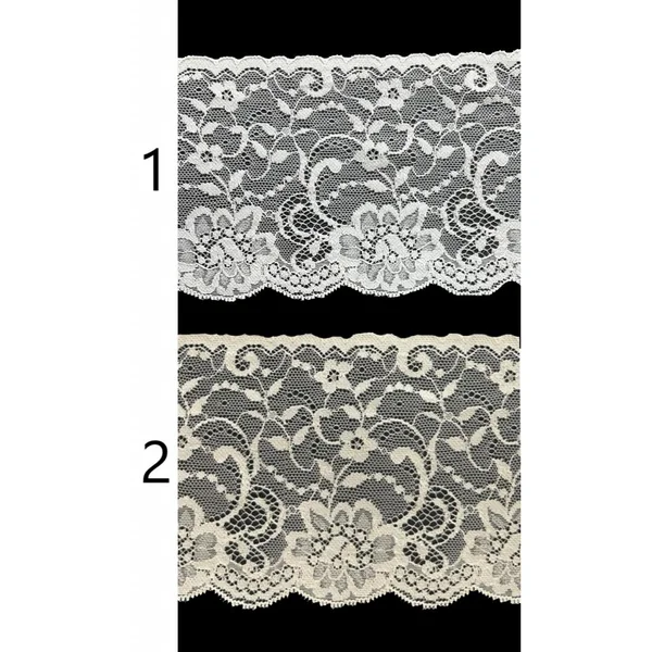 Encaje nylon blanco y beige PC87-1