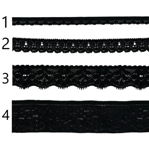 Encaje nylon negro elástico PC57-13