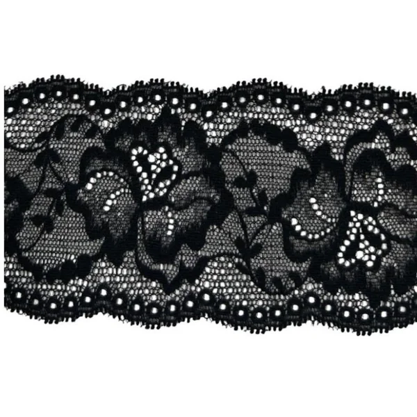 Encaje nylon negro elástico PC57-14