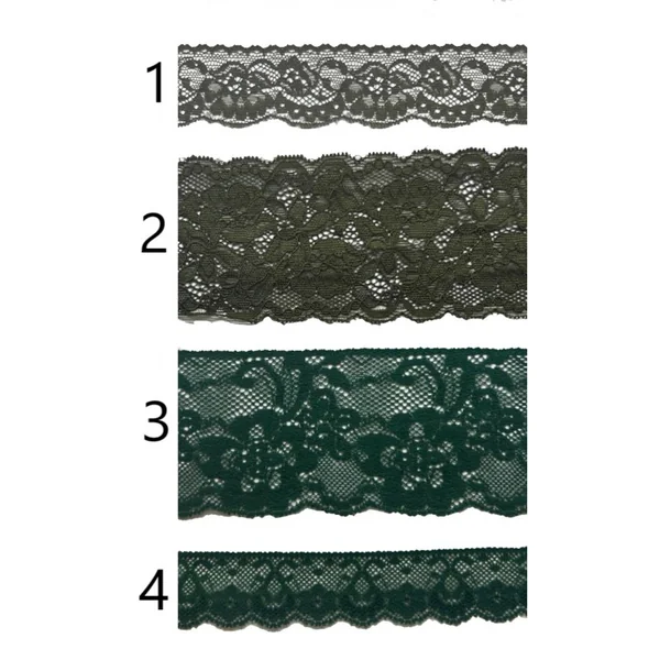 Encaje nylon verdes oscuros