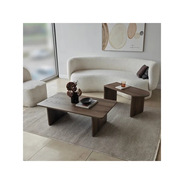 Ensemble de table basse en bois "Paris" 105 x 60 x 35 cm - Bronze - Imagen 7