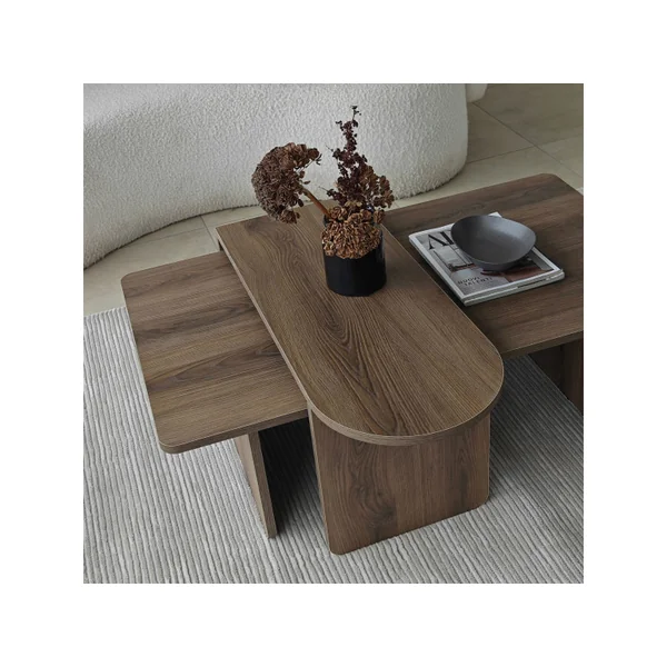 Ensemble de table basse en bois "Paris" 105 x 60 x 35 cm - Bronze - Imagen 10