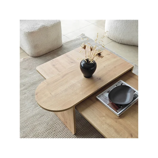 Ensemble de table basse en bois "Paris" 105 x 60 x 35 cm - Bronze - Imagen 9