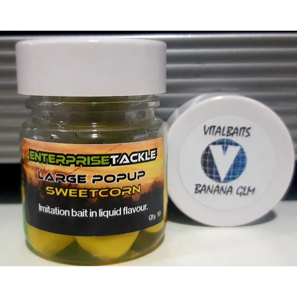 ENTERPRISE LARGE POP UP SWEETCORN VITALBAITS BANANA GLM