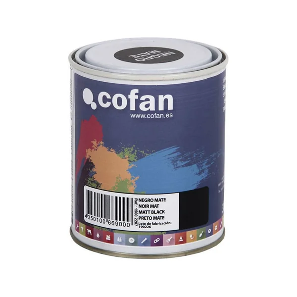 Esmalte Sintético COFAN Negro Brillo (375 ml)