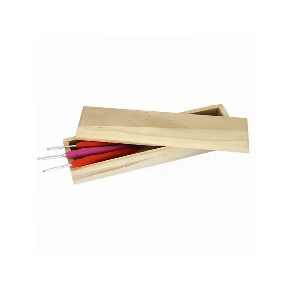 Estuche mangético madera guarda ganchillos 97162