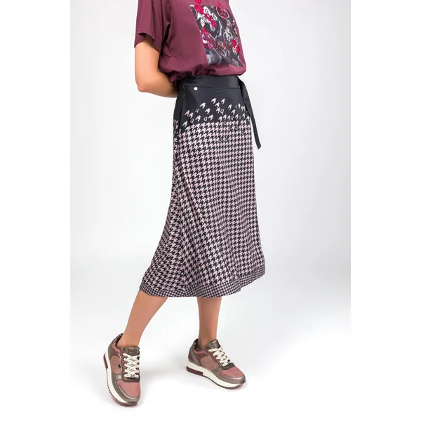 Falda cruzada gris y rosa