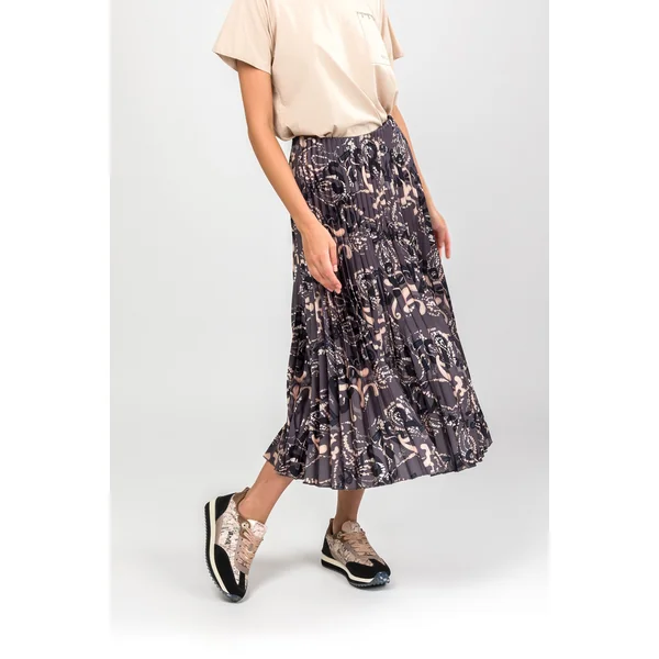 Falda plisada gris y print