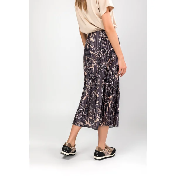 Falda plisada gris y print - Imagen 2
