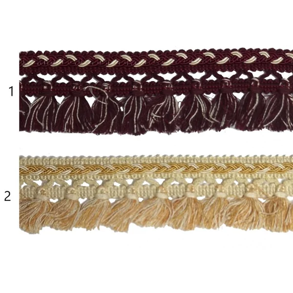Fleco Tapicería Algodón 4cm - Diseño con Borlas y Trenzado